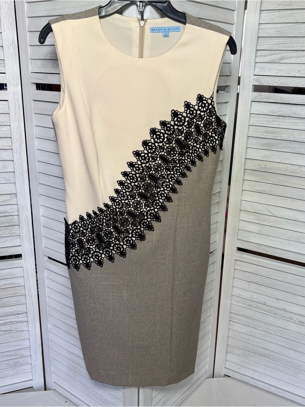 Antonio Melani Colorblock Lace Sheath Dress Size 4